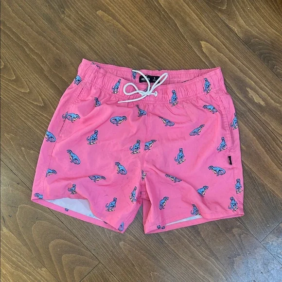 Hollister Surfing Dinosaur Swim Trunks Pink S - Picture 1 of 2